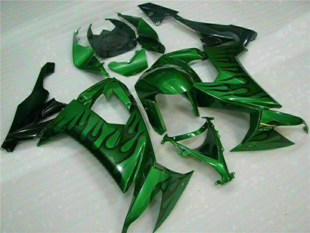 2008-2010 Green Flame Kawasaki ZX10R Bike Fairings UK Factory