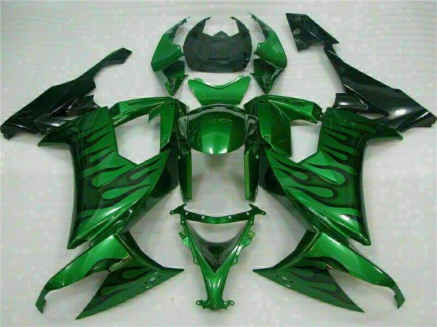 2008-2010 Green Flame Kawasaki ZX10R Bike Fairings UK Factory