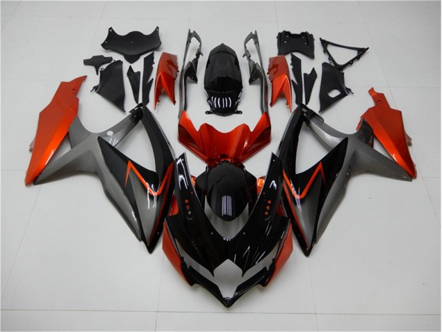 2008-2010 Black Orange Grey Suzuki GSXR 600/750 Motorbike Fairing Kits UK Factory 2008-2010 Black Orange Grey Suzuki GSXR 600/750 Motorbike Fairing Kits UK Factory