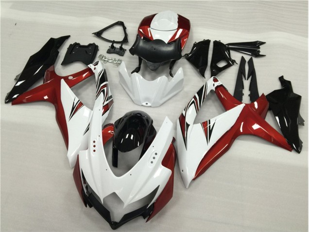 2008-2010 White Red Black Suzuki GSXR 600/750 Motor Fairings UK Factory