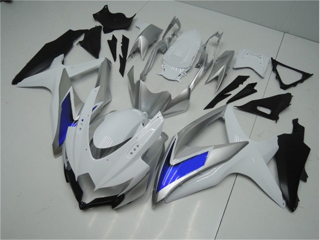 2008-2010 White Silver Blue Suzuki GSXR 600/750 Motorcycle Fairings Kit UK Factory