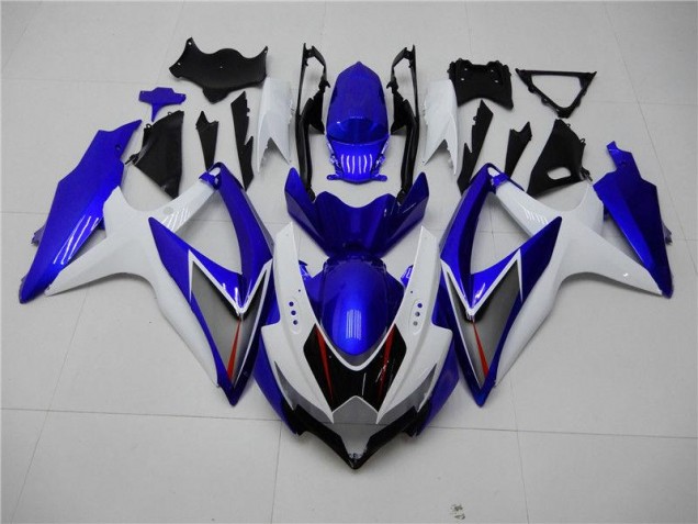 2008-2010 White Blue Suzuki GSXR 600/750 Motorbike Fairings UK Factory