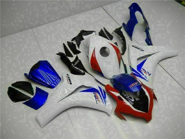 2008-2011 White Blue Honda CBR1000RR Motorcycle Fairing Kits UK Factory
