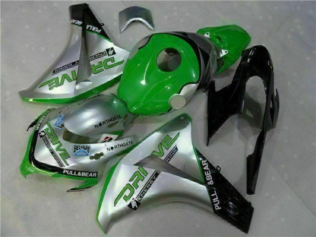 2008-2011 Green Silver Honda CBR1000RR Moto Fairings UK Factory