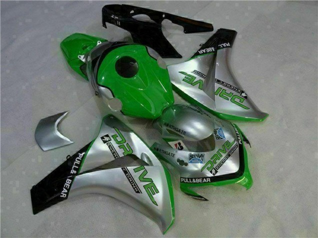 2008-2011 Green Silver Honda CBR1000RR Moto Fairings UK Factory