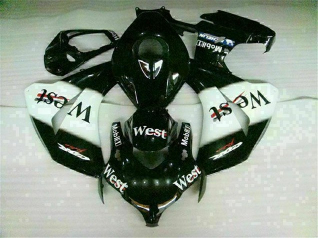 2008-2011 White Black West Honda CBR1000RR Motorbike Fairing Kits & Plastics UK Factory