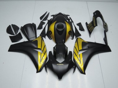 2008-2011 Matte Black and Gold Honda CBR1000RR Bike Fairings UK Factory