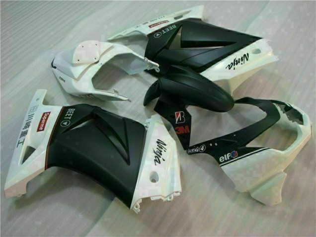 2008-2012 White Black Ninja 3M Kawasaki EX250 Motorcycle Fairings UK Factory