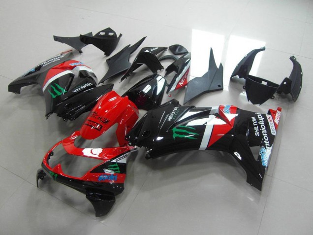 2008-2012 Red and Black Monster Kawasaki ZX250R Bike Fairings UK Factory