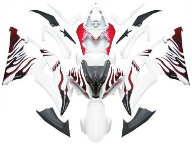 2008-2016 White Red Flame R6 Yamaha YZF R6 Motorbike Fairing UK Factory