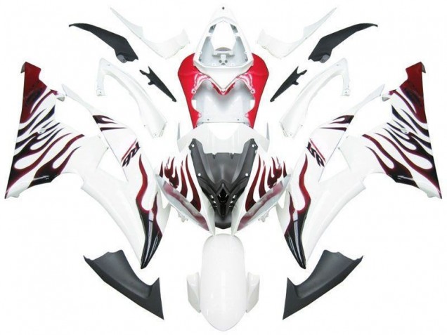 2008-2016 White Red Flame R6 Yamaha YZF R6 Motorbike Fairing UK Factory 2008-2016 White Red Flame R6 Yamaha YZF R6 Motorbike Fairing UK Factory