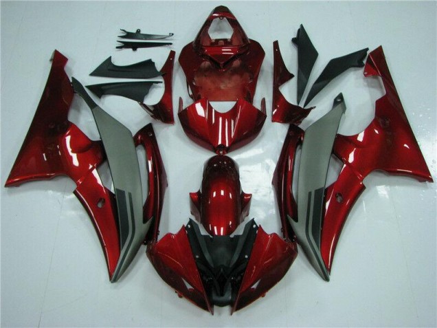 2008-2016 Red Grey Yamaha YZF R6 Motorcycle Fairings Kits UK Factory