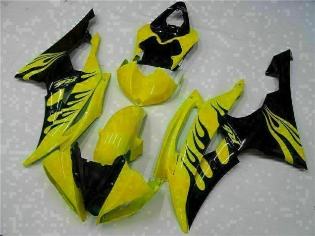 2008-2016 Yellow Black Yamaha YZF R6 Motorcycle Fairing Kits UK Factory 2008-2016 Yellow Black Yamaha YZF R6 Motorcycle Fairing Kits UK Factory
