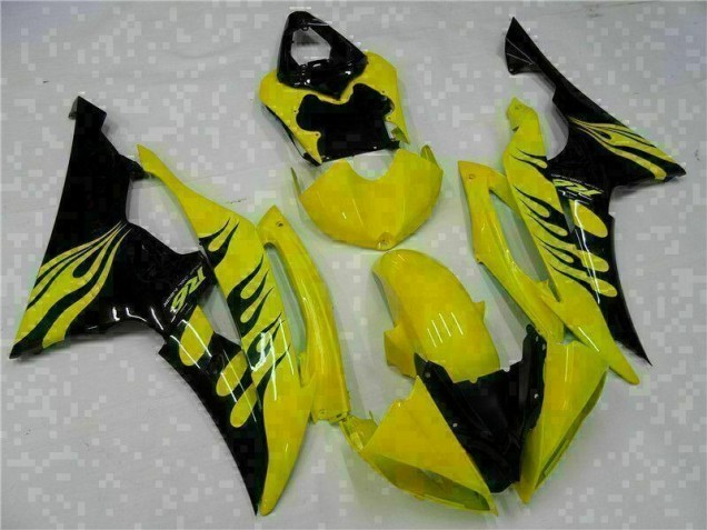 2008-2016 Yellow Black Yamaha YZF R6 Motorcycle Fairing Kits UK Factory 2008-2016 Yellow Black Yamaha YZF R6 Motorcycle Fairing Kits UK Factory