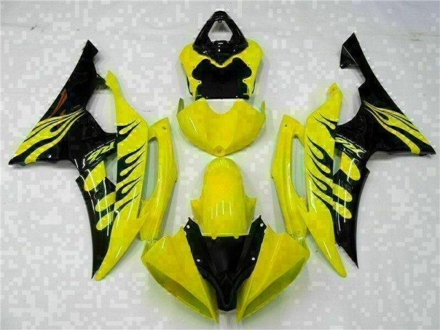 2008-2016 Yellow Black Yamaha YZF R6 Motorcycle Fairing Kits UK Factory 2008-2016 Yellow Black Yamaha YZF R6 Motorcycle Fairing Kits UK Factory