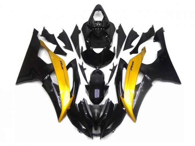2008-2016 Black Gold Yamaha YZF R6 Motorcycle Fairing Kits UK Factory 2008-2016 Black Gold Yamaha YZF R6 Motorcycle Fairing Kits UK Factory