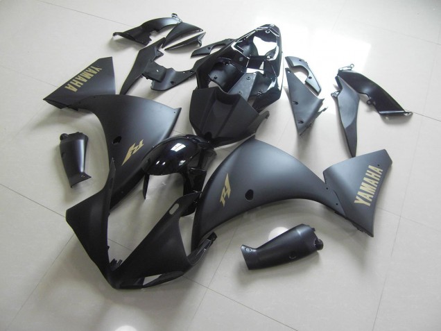 2009-2011 Matte Black Gold Sticker Yamaha YZF R1 Motorcycle Fairings Kits UK Factory 2009-2011 Matte Black Gold Sticker Yamaha YZF R1 Motorcycle Fairings Kits UK Factory