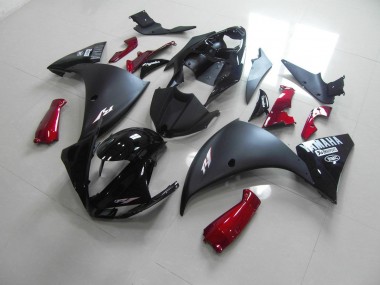 2009-2011 Matte Black Red Yamaha YZF R1 Motorcycle Replacement Fairings UK Factory