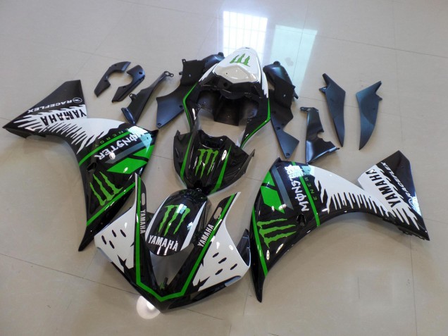 2009-2011 White Green Big Monster Yamaha YZF R1 Motor Fairings UK Factory