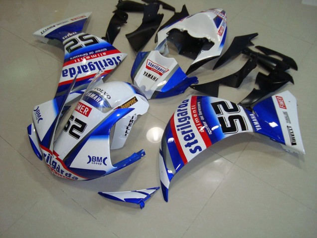 2009-2011 White Black Sterilgarda Yamaha YZF R1 Motorbike Fairing UK Factory 2009-2011 White Black Sterilgarda Yamaha YZF R1 Motorbike Fairing UK Factory
