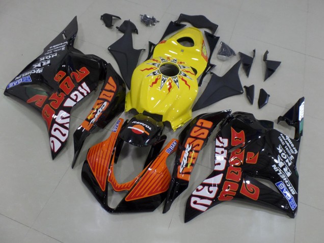 2009-2012 Yellow Rossi Race Honda CBR600RR Motorcycle Fairings Kits UK Factory 2009-2012 Yellow Rossi Race Honda CBR600RR Motorcycle Fairings Kits UK Factory