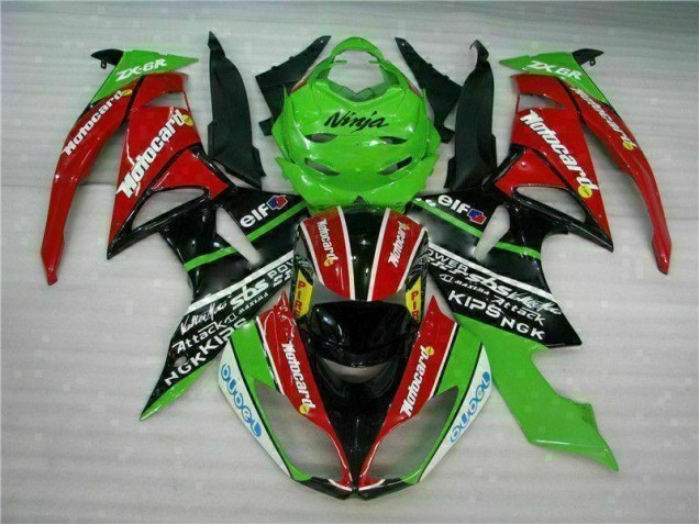 2009-2012 Black Red Green Motorcard Kawasaki ZX6R Motor Fairings UK Factory 2009-2012 Black Red Green Motorcard Kawasaki ZX6R Motor Fairings UK Factory