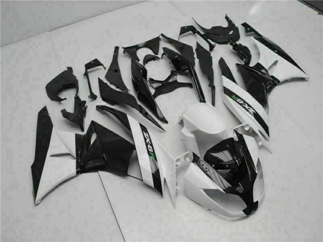 2009-2012 Black White Kawasaki ZX6R Motorcycle Fairings UK Factory 2009-2012 Black White Kawasaki ZX6R Motorcycle Fairings UK Factory
