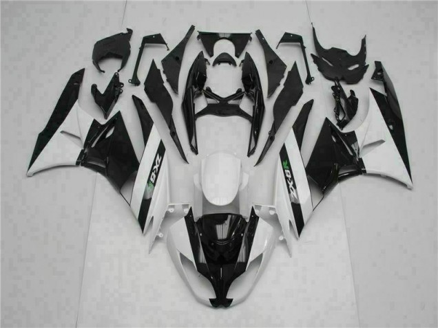 2009-2012 Black White Kawasaki ZX6R Motorcycle Fairings UK Factory 2009-2012 Black White Kawasaki ZX6R Motorcycle Fairings UK Factory