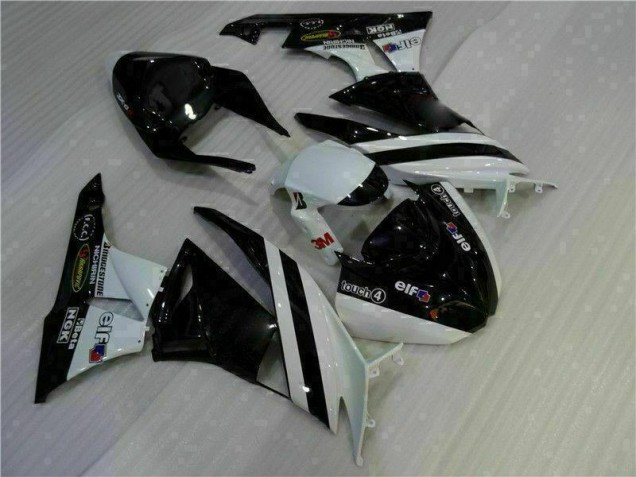 2009-2012 Black White 3M Touch4 Kawasaki ZX6R Motorcycle Fairing Kits UK Factory 2009-2012 Black White 3M Touch4 Kawasaki ZX6R Motorcycle Fairing Kits UK Factory