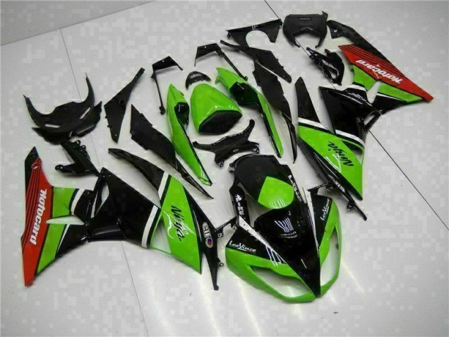 2009-2012 Green Black Red Kawasaki ZX6R Bike Fairing UK Factory 2009-2012 Green Black Red Kawasaki ZX6R Bike Fairing UK Factory