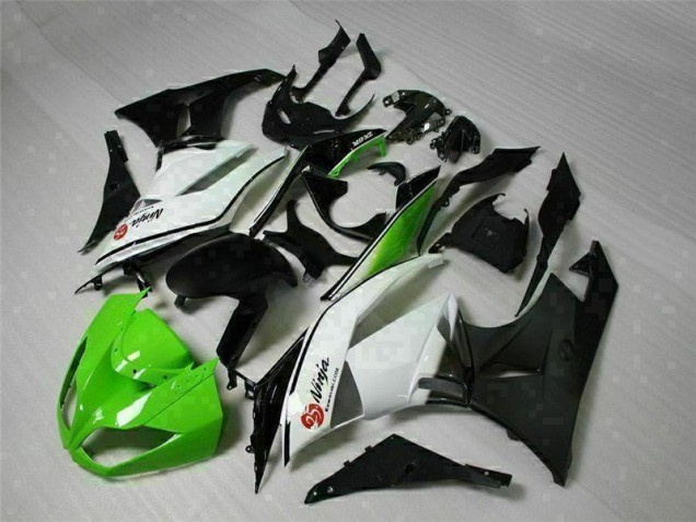 2009-2012 Green Black White 25 Kawasaki ZX6R Bike Fairings UK Factory 2009-2012 Green Black White 25 Kawasaki ZX6R Bike Fairings UK Factory