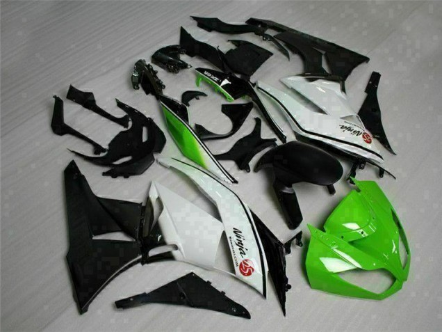 2009-2012 Green Black White 25 Kawasaki ZX6R Bike Fairings UK Factory 2009-2012 Green Black White 25 Kawasaki ZX6R Bike Fairings UK Factory