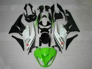 2009-2012 Green Black White 25 Kawasaki ZX6R Bike Fairings UK Factory