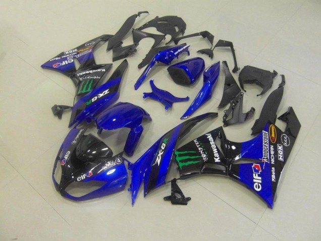 2009-2012 Blue Monster Kawasaki ZX6R Bike Fairing Kit UK Factory 2009-2012 Blue Monster Kawasaki ZX6R Bike Fairing Kit UK Factory