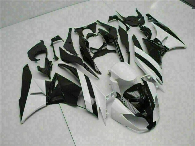 2009-2012 White Black Kawasaki ZX6R Motorcycle Replacement Fairings UK Factory 2009-2012 White Black Kawasaki ZX6R Motorcycle Replacement Fairings UK Factory