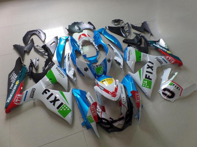 2009-2016 Light Blue Fixi Suzuki GSXR 1000 K9 Motorcycle Fairing Kits UK Factory 2009-2016 Light Blue Fixi Suzuki GSXR 1000 K9 Motorcycle Fairing Kits UK Factory