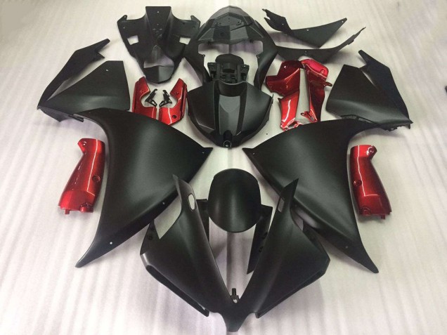 2012-2014 Matte Black Glossy Red Yamaha YZF R1 Moto Fairings UK Factory 2012-2014 Matte Black Glossy Red Yamaha YZF R1 Moto Fairings UK Factory
