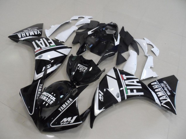 2012-2014 Black White Fiat Yamaha YZF R1 Motorbike Fairings UK Factory 2012-2014 Black White Fiat Yamaha YZF R1 Motorbike Fairings UK Factory