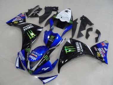 2012-2014 Blue Black Monster Yamaha YZF R1 Motorcycle Fairing Kits UK Factory