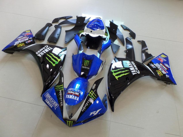 2012-2014 Blue Black Monster Yamaha YZF R1 Motorbike Fairing UK Factory 2012-2014 Blue Black Monster Yamaha YZF R1 Motorbike Fairing UK Factory
