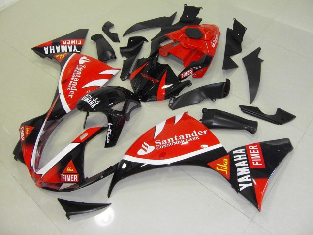 2012-2014 Red Black Santander Yamaha YZF R1 Motorbike Fairing Kits UK Factory 2012-2014 Red Black Santander Yamaha YZF R1 Motorbike Fairing Kits UK Factory