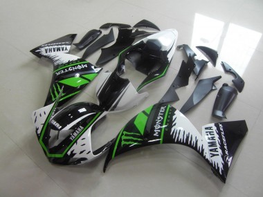 2012-2014 White Green Monster Yamaha YZF R1 Moto Fairings UK Factory