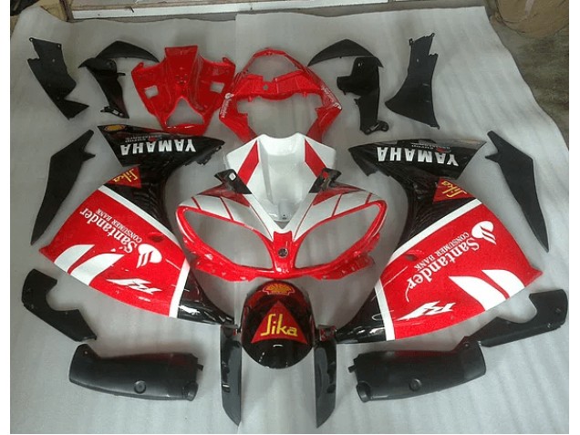 2012-2014 Red White and Black Graphic Yamaha YZF R1 Motorbike Fairing UK Factory