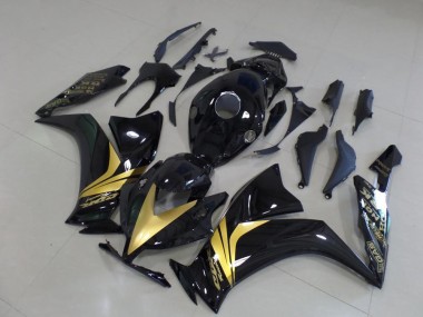 2012-2016 Glossy Black Gold Sticker Honda CBR1000RR Bike Fairings UK Factory