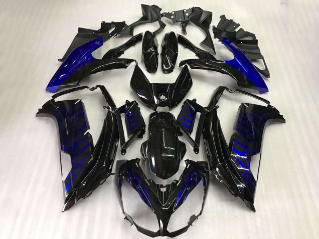 2012-2016 Black Blue Flame Kawasaki EX650 Motor Fairings UK Factory 2012-2016 Black Blue Flame Kawasaki EX650 Motor Fairings UK Factory