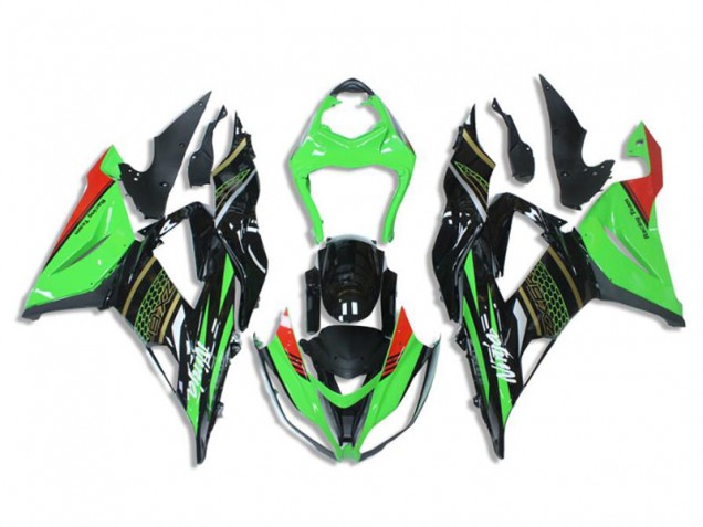 2013-2018 Green Black Kawasaki ZX6R Bike Fairing Kit UK Factory