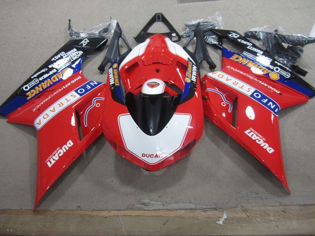 2007-2014 Red White Info Strada Ducati 1098 Motorcyle Fairings UK Factory 2007-2014 Red White Info Strada Ducati 1098 Motorcyle Fairings UK Factory