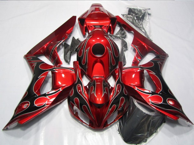 2006-2007 Red Black Flame Honda CBR1000RR Replacement Motorcycle Fairings UK Factory