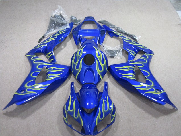 2006-2007 Blue Green Flame Honda CBR1000RR Motorcycle Fairings UK Factory
