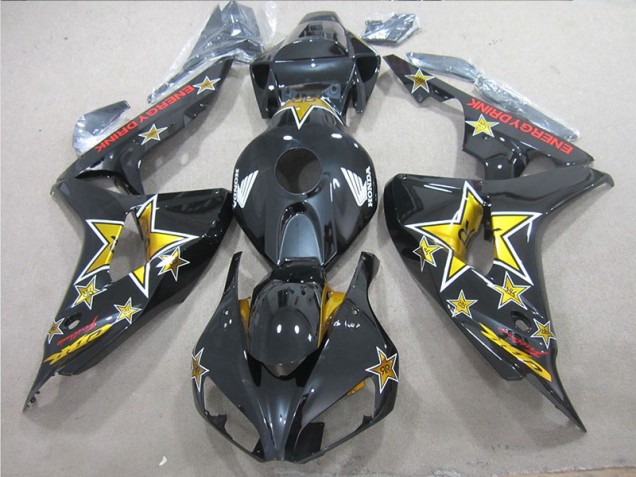 2006-2007 Black Yellow ENERGY DRINK Honda CBR1000RR Bike Fairing UK Factory